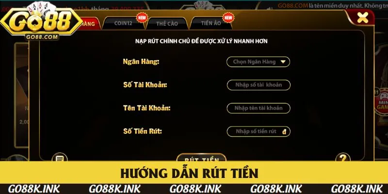 Rút tiền về tài khoản nhanh trong vòng 1 phút